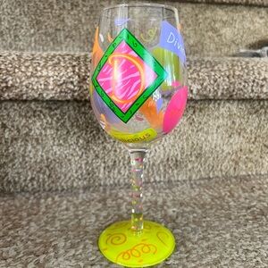 LOLITA letter “D” Colorful Hand-Painted Wine Glass
